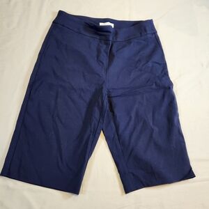 Charter Club Uniform Bermuda Shorts Navy Blue Solid Flat Front Women's XS